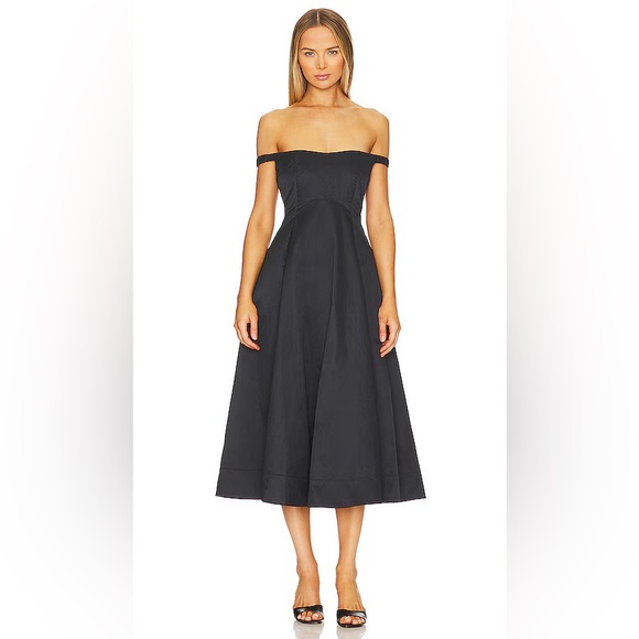 Free People Alinda Midi Dress - Black - Picture 6 of 8